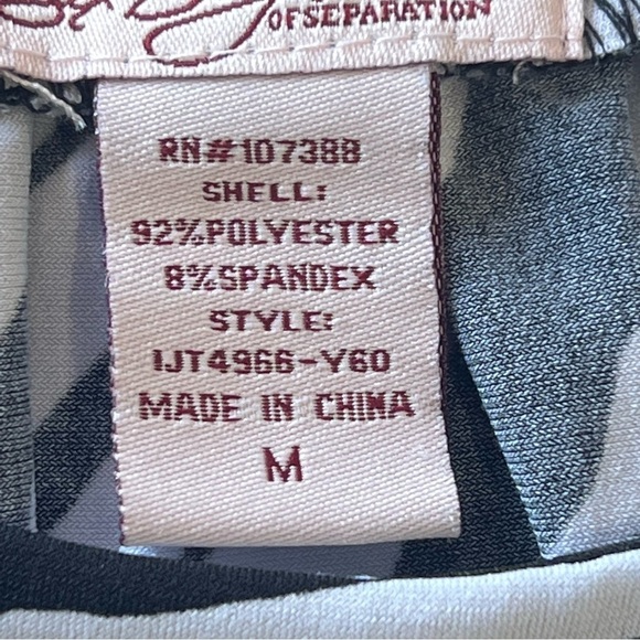 𝅺six DEGREES OF SEPARATION ZEBRA PRINT 3/4 SLEEVE ELASTIC WAIST BLOUSE‎ - Picture 9 of 11